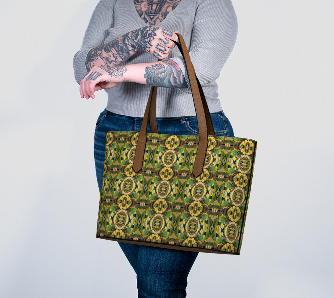 Parisian Leaves 1 Vegan Leather Tote