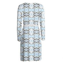 Load image into Gallery viewer, Blue Lichen Lace Wrap Dress

