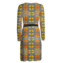 Load image into Gallery viewer, Autumn Leaves Circles Wrap Dress
