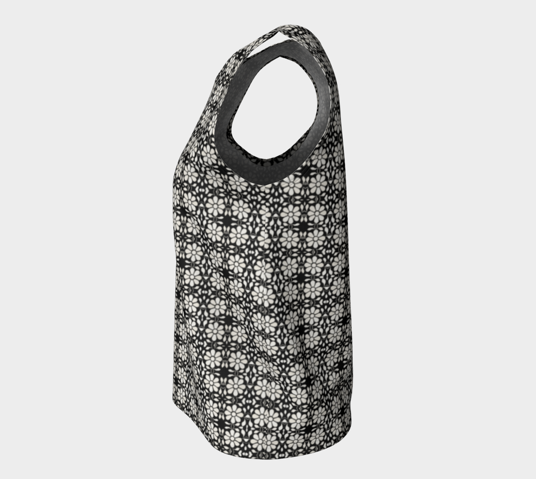 Camelbone White Flower (Regular) Loose Tank Top