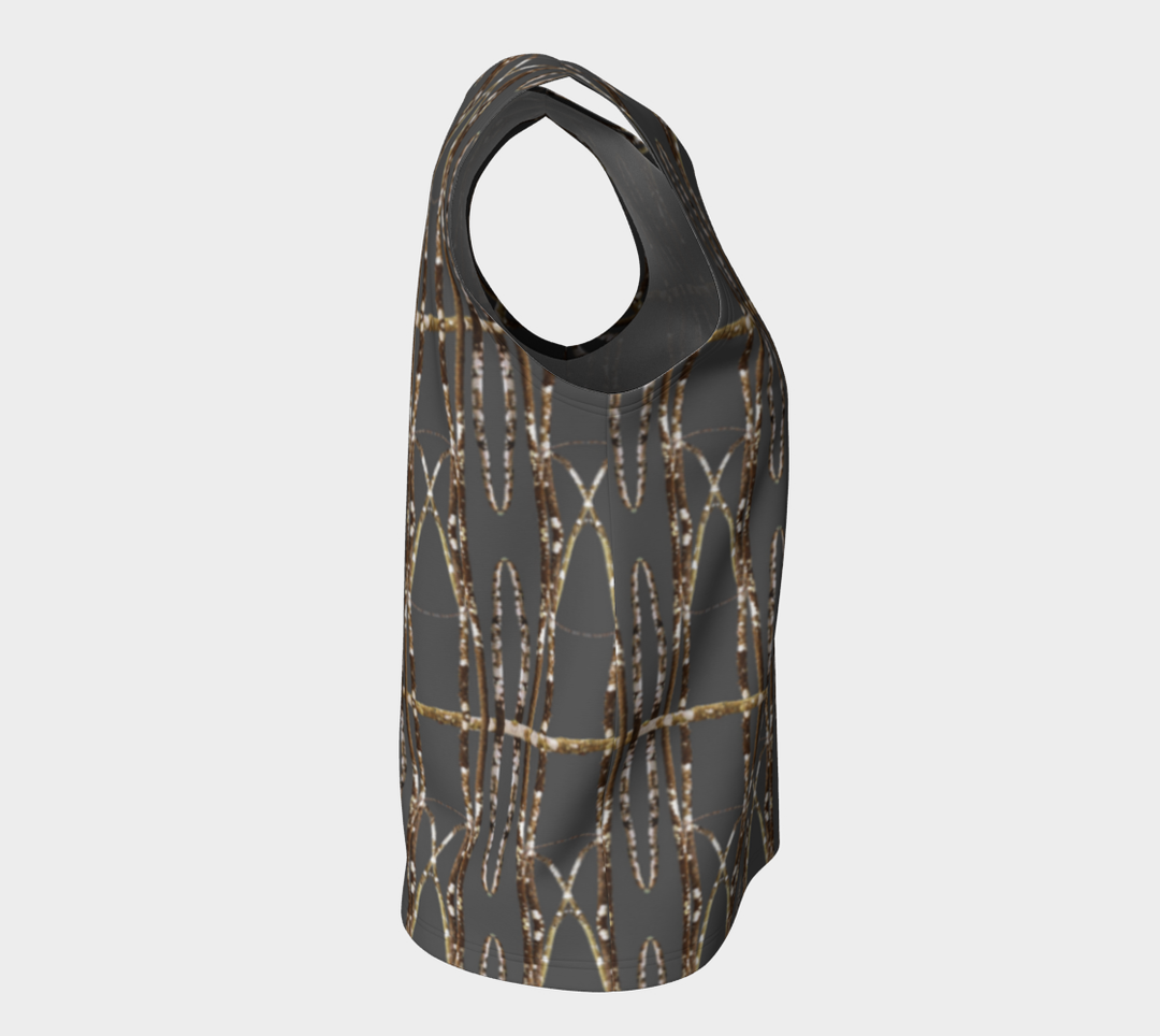 Lichen Log Grey Loose Tank Top (Long)