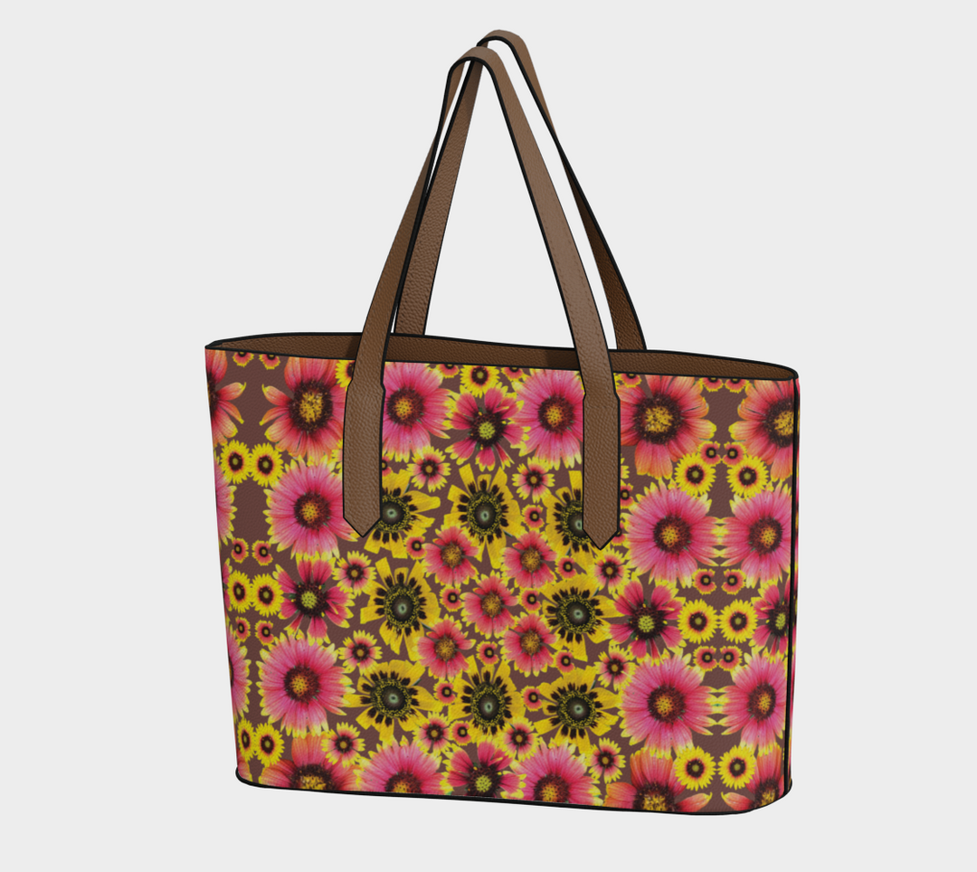 Wild Daisy Vegan Leather Tote Bag