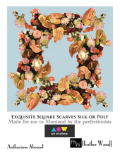 Load image into Gallery viewer, Anthurium Wreath Square Scarf
