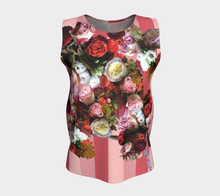 Load image into Gallery viewer, Striped Roses Loose Tank Top Long
