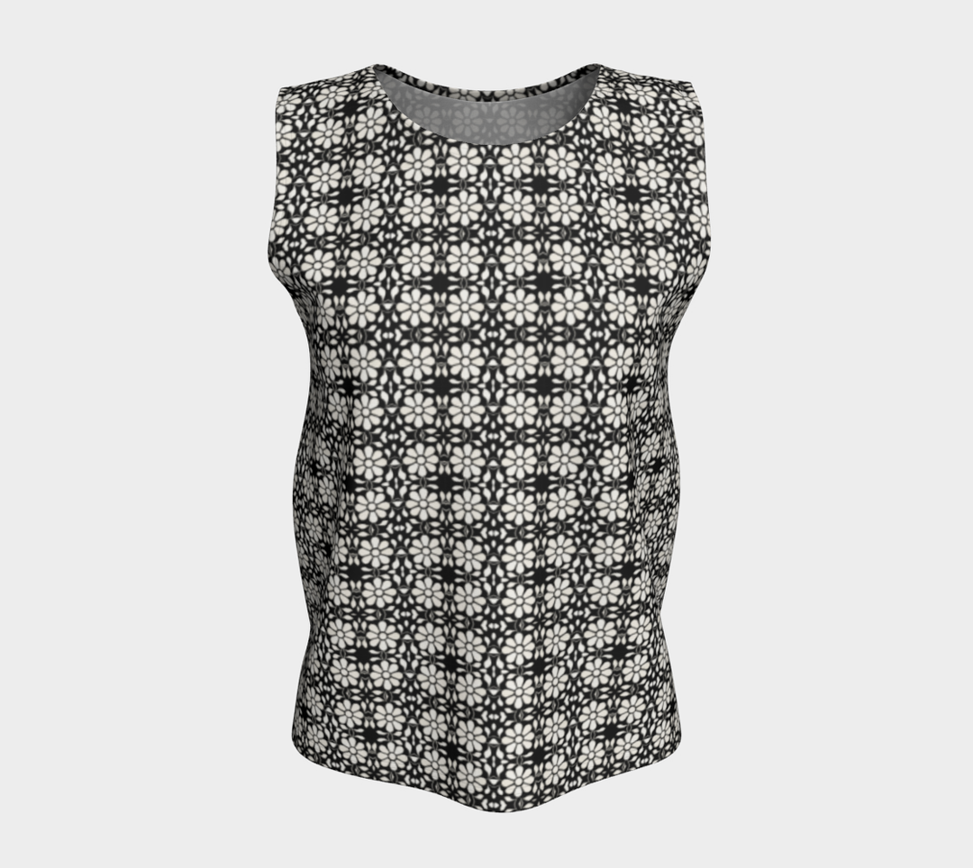 Camelbone White Flower (Regular) Loose Tank Top