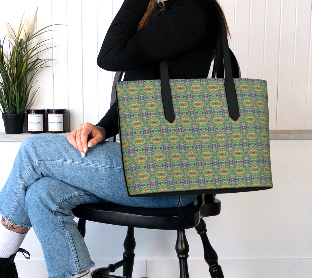 Magnificent Mosaic 3 Vegan Leather Tote Bag