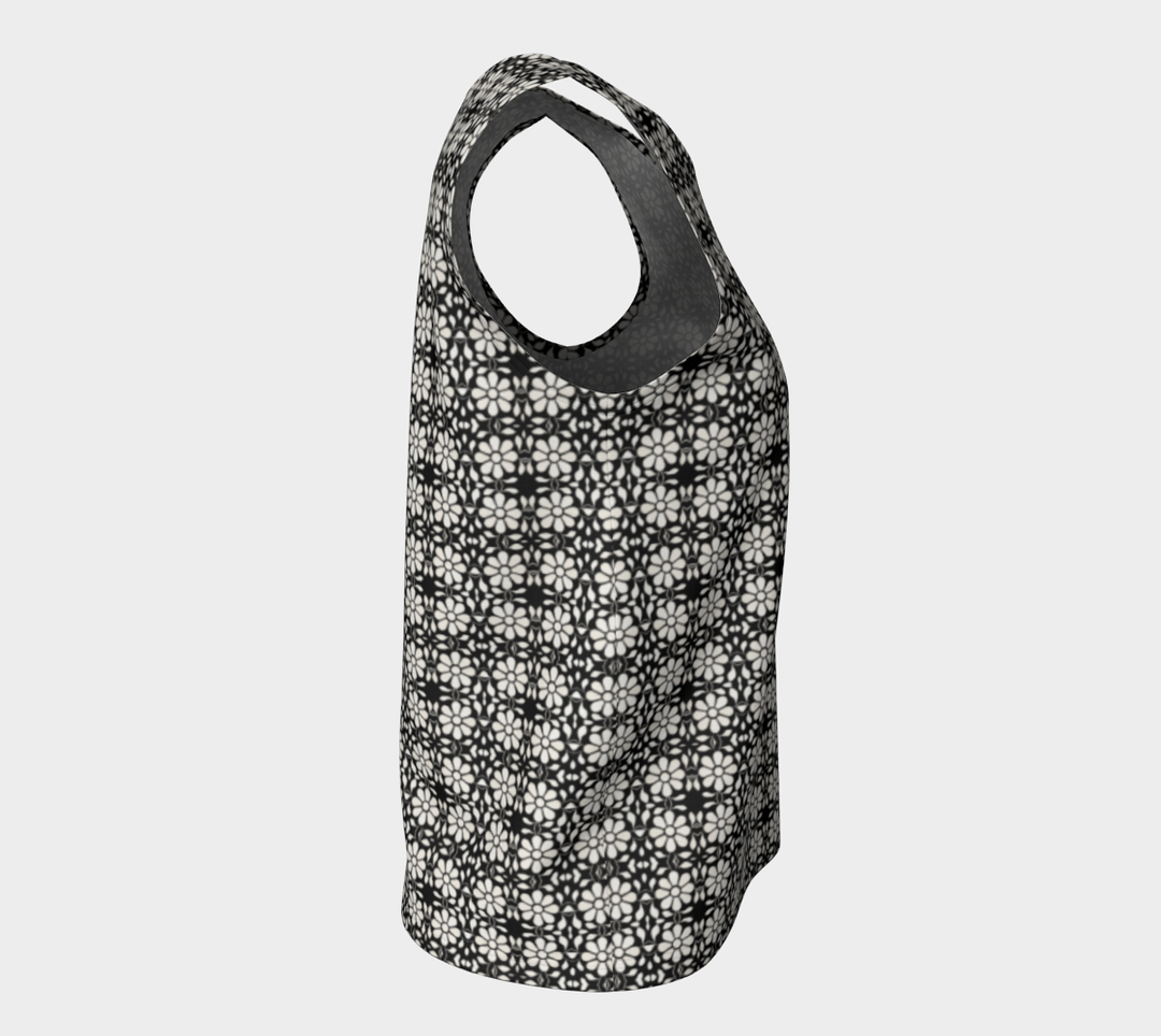 Camelbone White Flower (Regular) Loose Tank Top