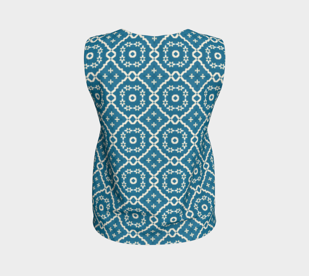 Camelbone Turquoise Flower (Regular) Loose Tank Top