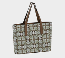 Load image into Gallery viewer, Pine Cone Lattice Medallion Vegan Leather Tote
