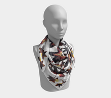 Load image into Gallery viewer, Black Leaf Jumble Square Scarf
