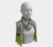 Load image into Gallery viewer, Blue Heron Border Long Scarf
