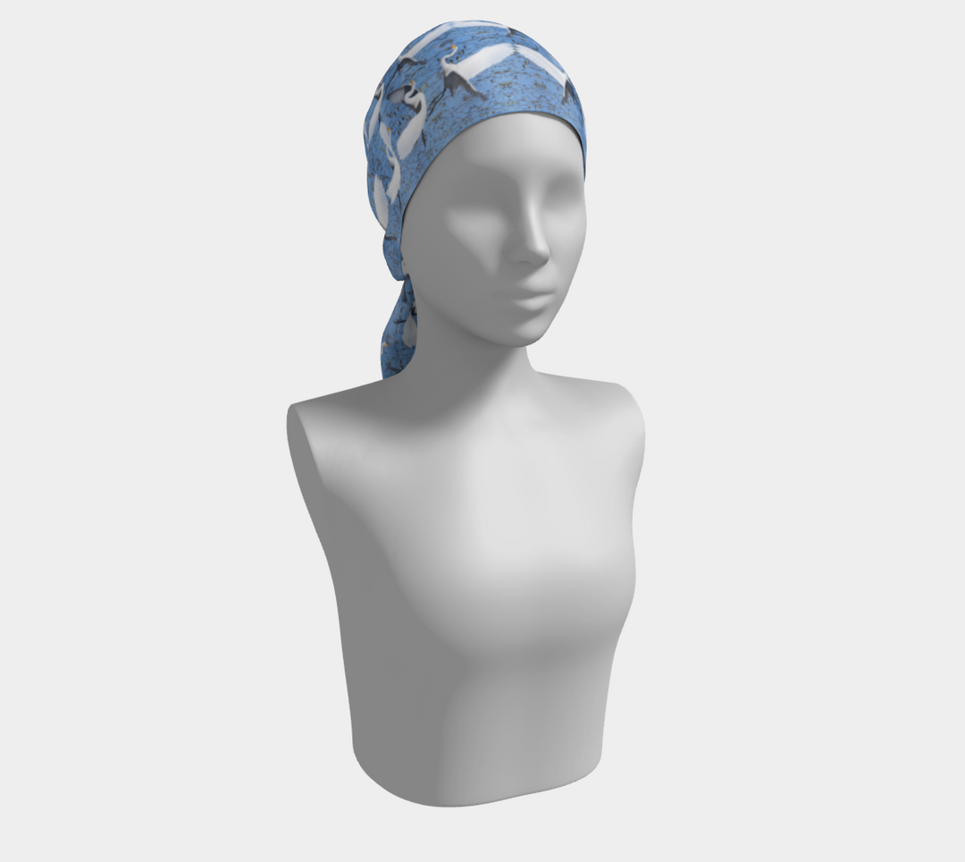 White Egret Landing Long Scarf