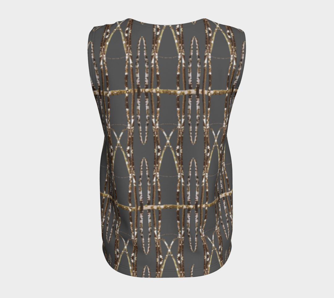 Lichen Log Grey Loose Tank Top (Long)