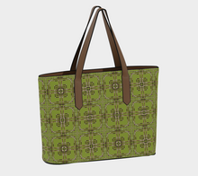 Load image into Gallery viewer, Lichen Log Green Vegan Leather Tote Bag
