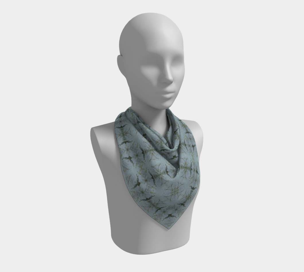 Buttonbush Blue Heron Square Scarf