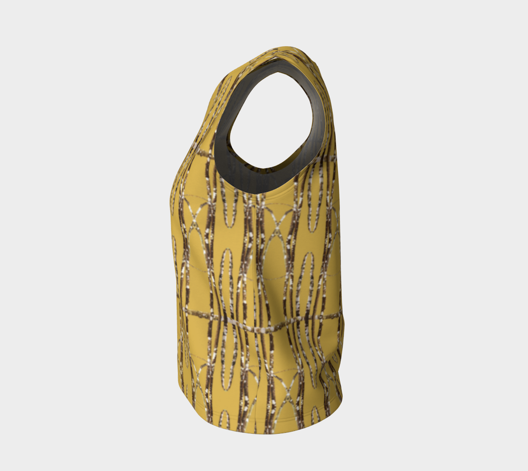 Lichen Log Tan Loose Tank Top (Long)