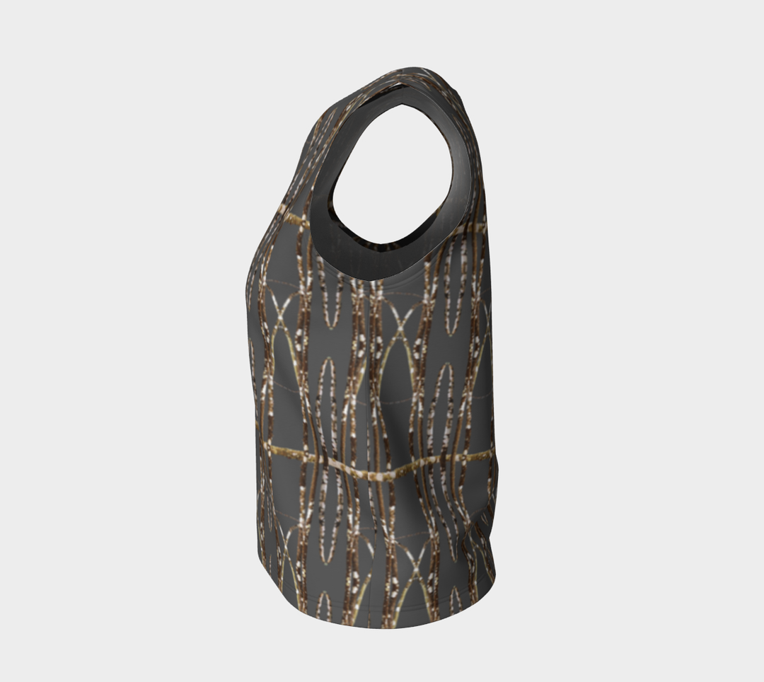 Lichen Log Grey Loose Tank Top (Long)