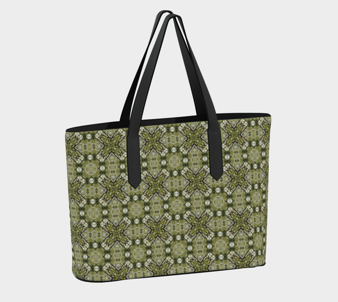 Spring Pine Diamond Vegan Leather Tote Bag