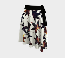 Load image into Gallery viewer, Black Leaf Jumble Wrap Skirt
