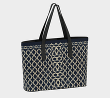 Load image into Gallery viewer, Camelbone Navy Blue X Vegan Leather Tote Bag
