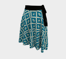 Load image into Gallery viewer, Camelbone Turquoise Flower Wrap Skirt
